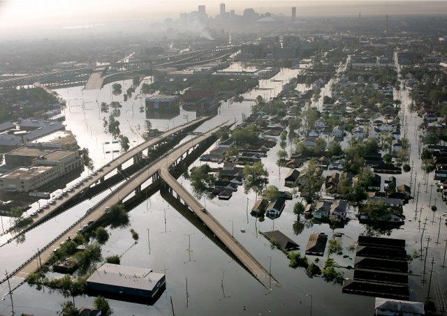 New Orleans under water after Hurricane Katrina