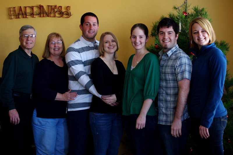 Family photo in Bastrop, Texas on New Years Day