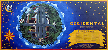 Mural map of downtown Occidental, California