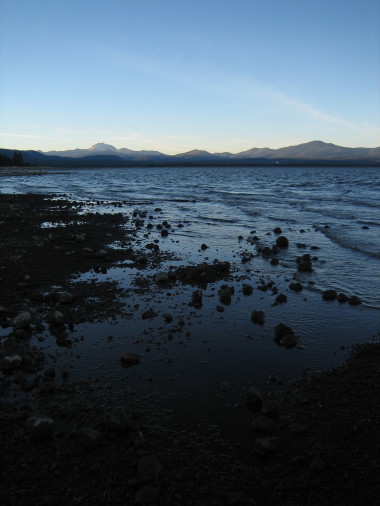 On the banks of Lake Almanor at sunset