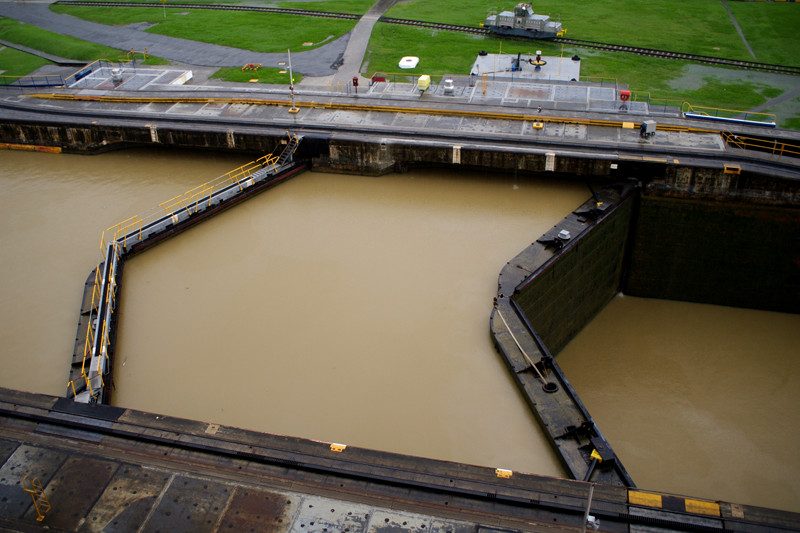 Overhead view of the Pedro Miguel Locks of the Panama Canal