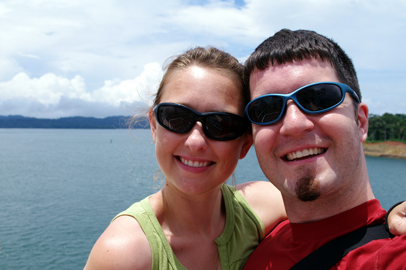 Justin and Stephanie with Gatun Lake in the background