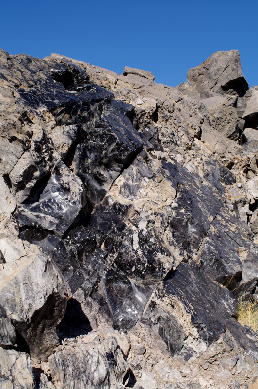 Huge chunks of obsidian on Panum Crater, near Mono Lake