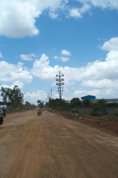 A country road outside the city on the way to the Killing Fields (about 30km away)