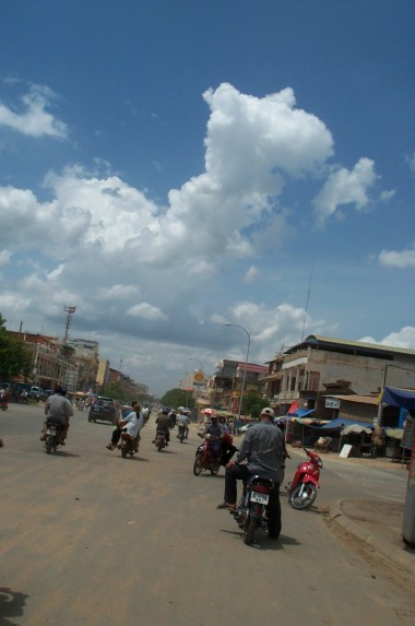 a paved phnom penh street scene