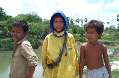 Some Khmer children living outside the Killing Fields