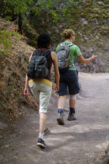 Marcia and Stephanie hiking