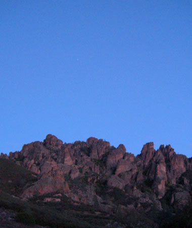 Pinnacles National Monument at dusk