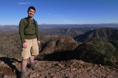 Justin in wide angle at Pinnacles National Monument