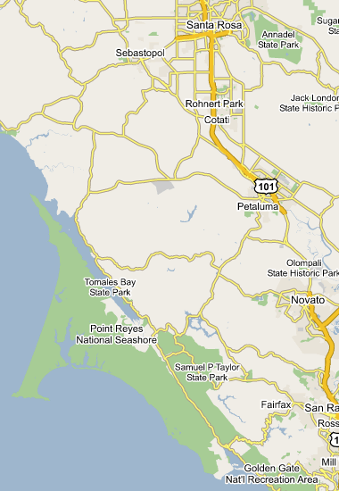 map of Point Reyes National Seashore
