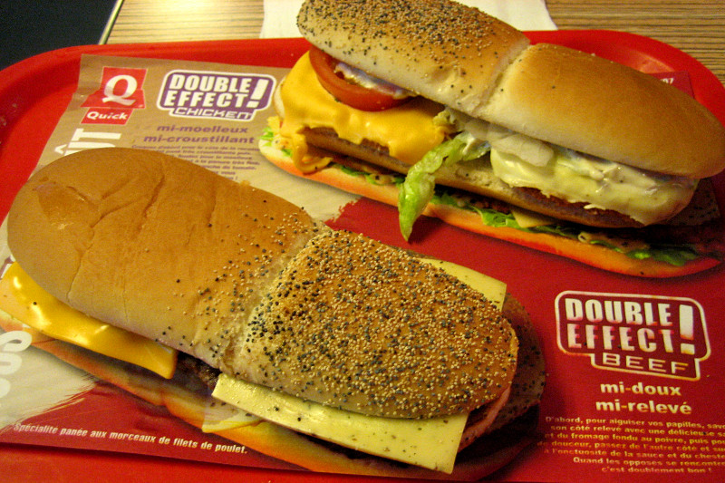 Quick's Double Effect! Chicken and Beef sandwiches