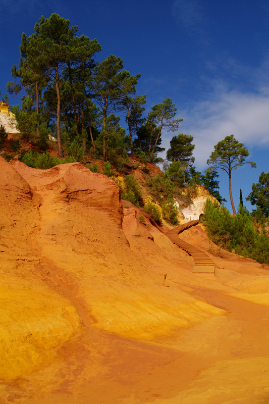 View from the Sentier des Ocres (ocher quarry trail) in Roussillon, France