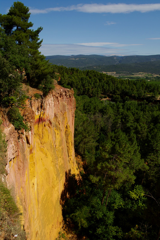 View from the Sentier des Ocres (ocher quarry trail) in Roussillon, France