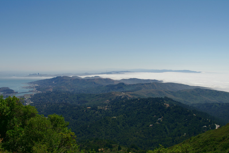 View of San Francisco and the fog from Mt Tamalpais