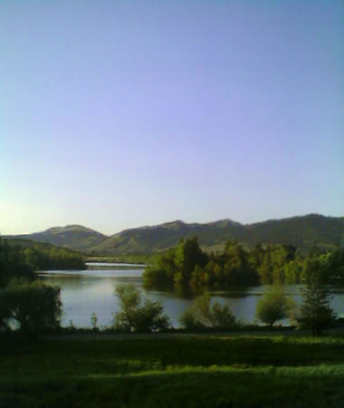 Spring Lake as the sun descends in Santa Rosa, CA