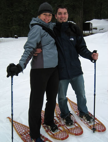 Justin and Stephanie in snowshoes