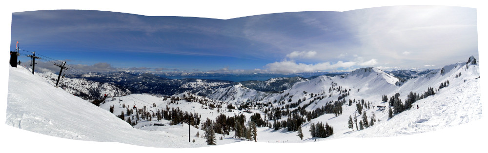 Panorama of Lake Tahoe from the top of Emigrant Peak (Squaw Valley)