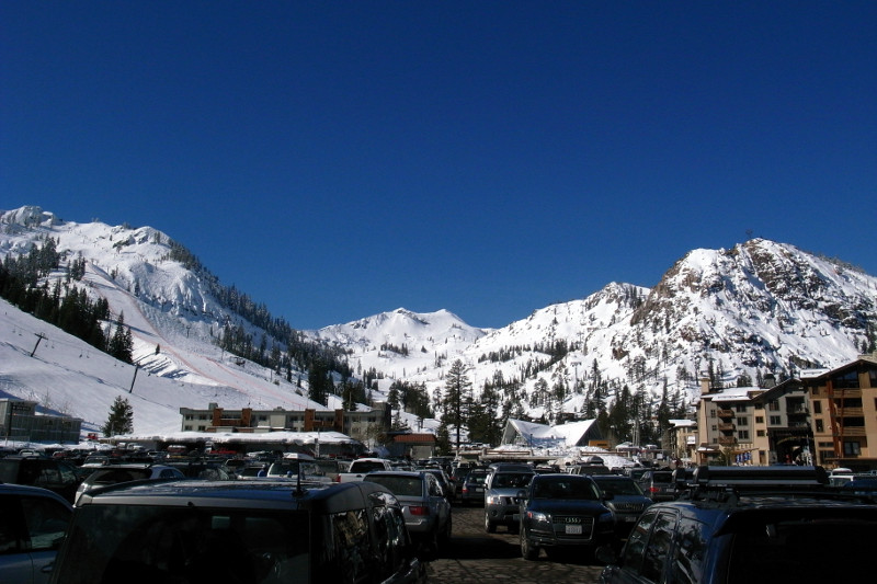 Squaw Valley slopes from the parking lot