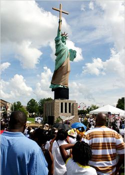 Statue of Liberty, desecrated
