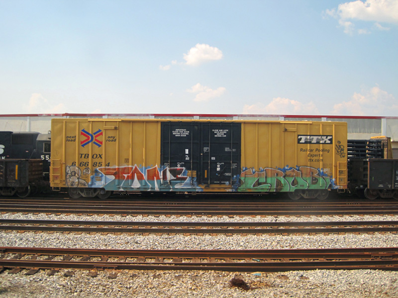 train car graffiti view from train
