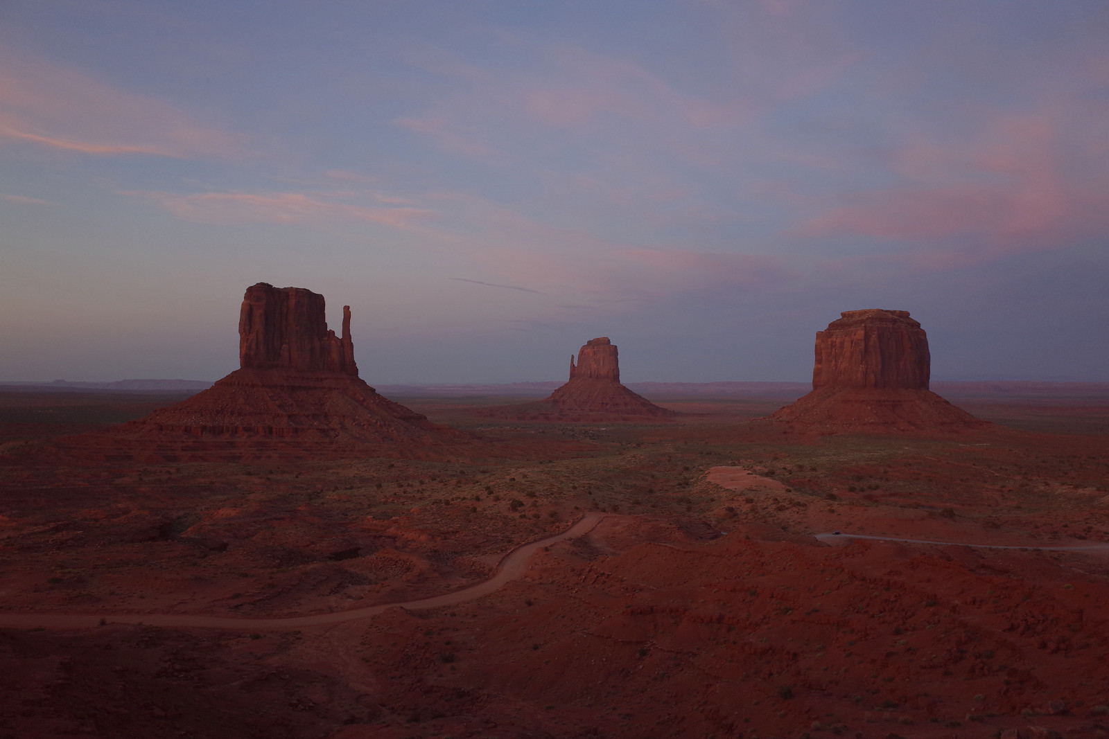 The Mittens of Monument Valley at dusk