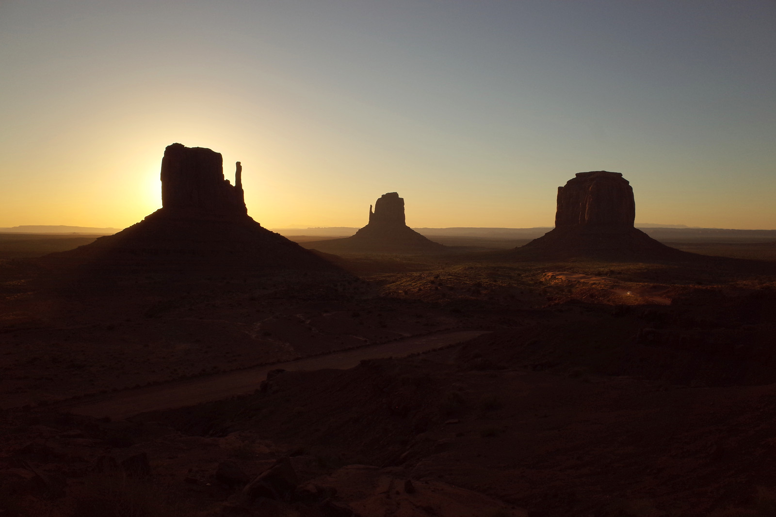 The Mittens of Monument Valley at sunrise