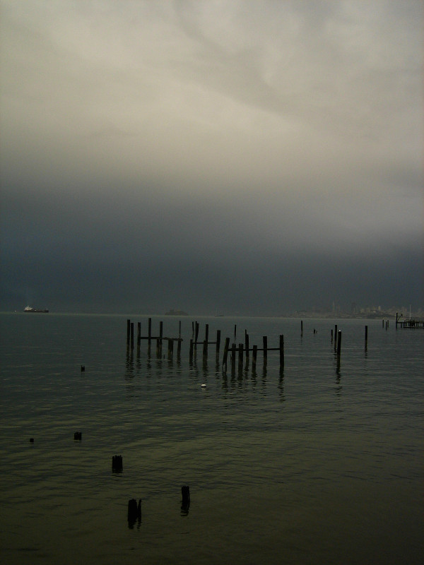 View towards San Francisco from Sausalito after rain storm