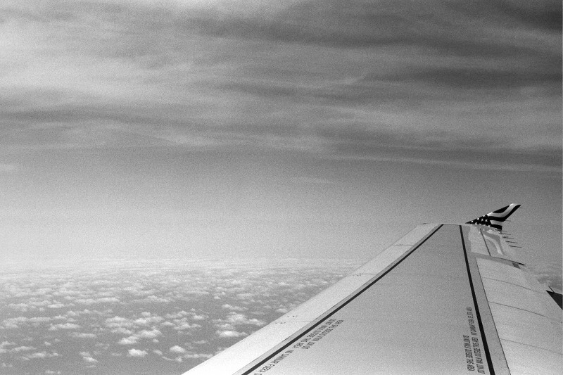 Window seat shot taken with Leica M3 and Tri-X