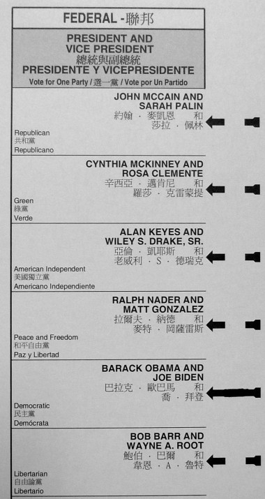 My 2008 vote for president: Barack Obama and Joe Biden