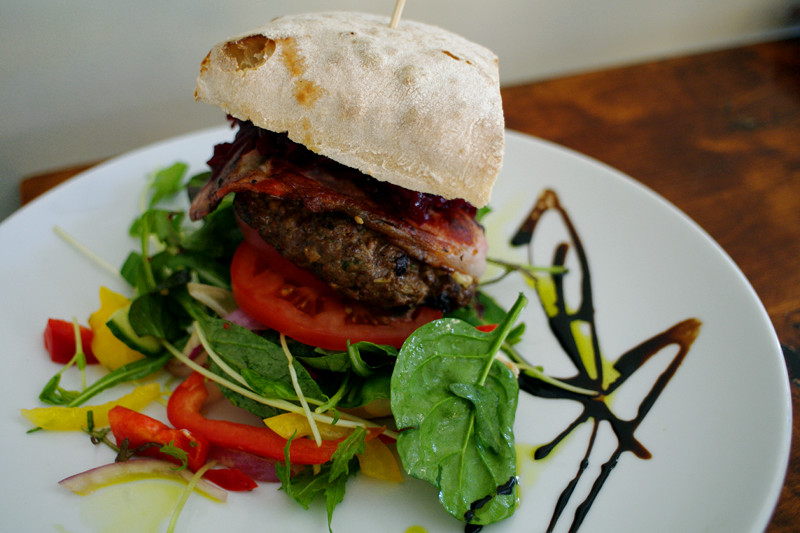 Gourmet burger from Oggie's in Wanganui, New Zealand