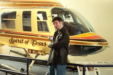goofy justin in front of the &quot;spirit of texas&quot;