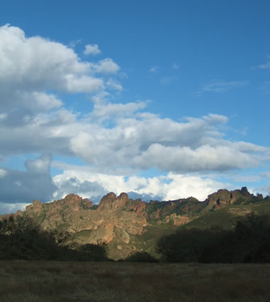 west pinnacles of Pinnacles National Monument from CA-146