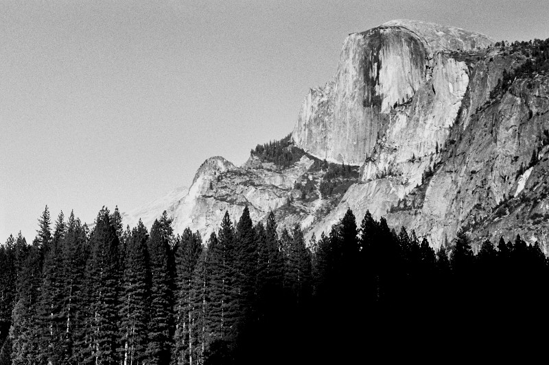 Half Dome at Yosemite National Park (black and white)