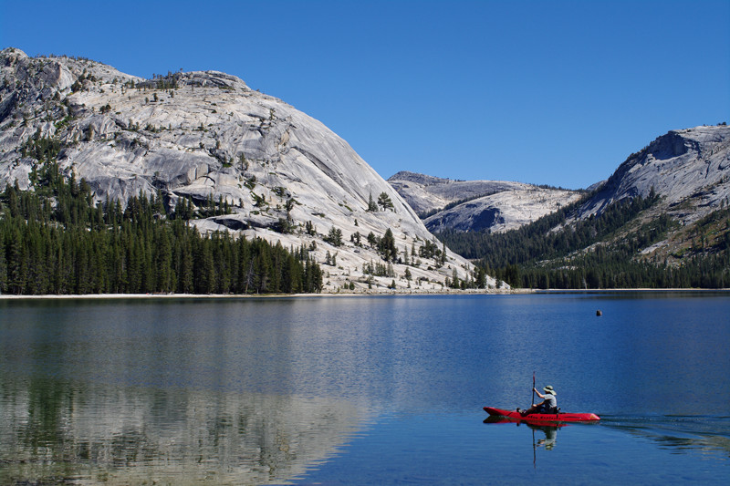 Kayaker in Tenaya Lake