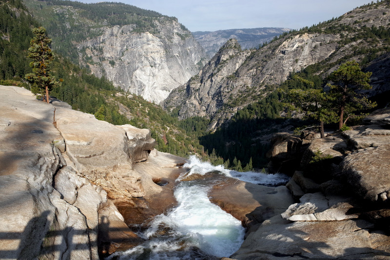 Looking out from the top of Nevada Fall in Yosemite National Park