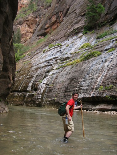 Justin in the Virgin River at Zion National Park